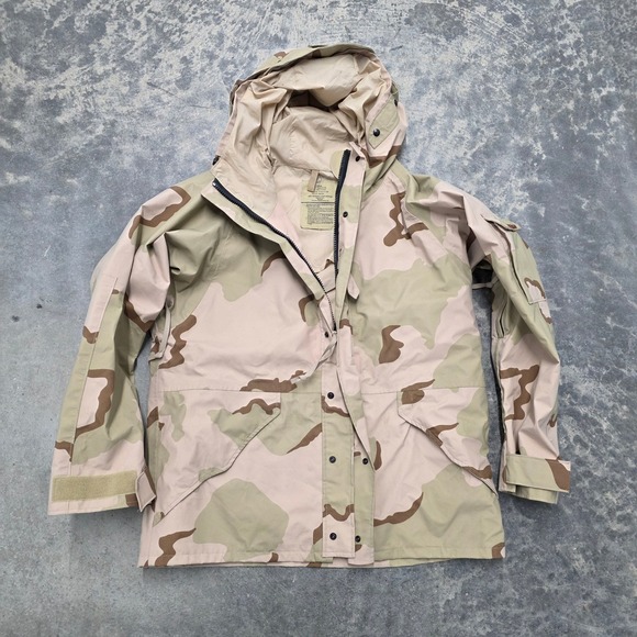 Desert Camo Parka Coat Mens Military Jacket Hooded Sand Camouflage - Picture 1 of 8